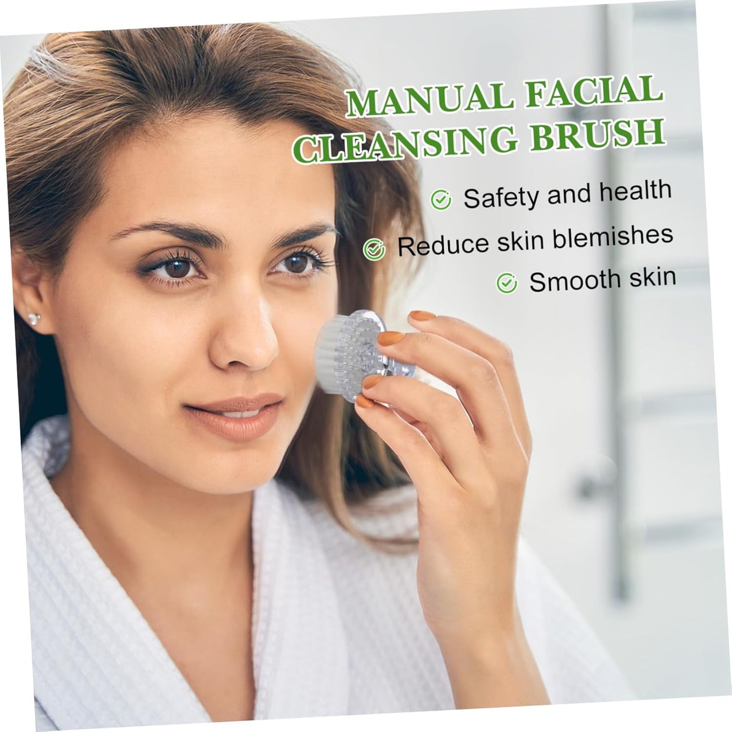 Facial Cleansing Brush Manual Face Scrubber for Deep Cleansing Exfoliating and Massaging Portable Multi-Function Skin Brush for Girls Lightweight and Easy to Use