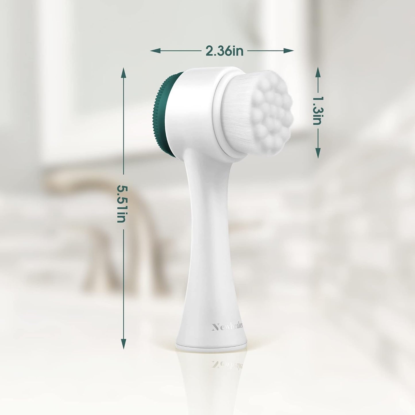 Facial Cleansing Brush,2-In-1 Manual Double Side Face Exfoliating Brush with Ultra Fine Soft Bristles Silicone for Pore Deep Cleansing Massaging Makeup Skincare Removal