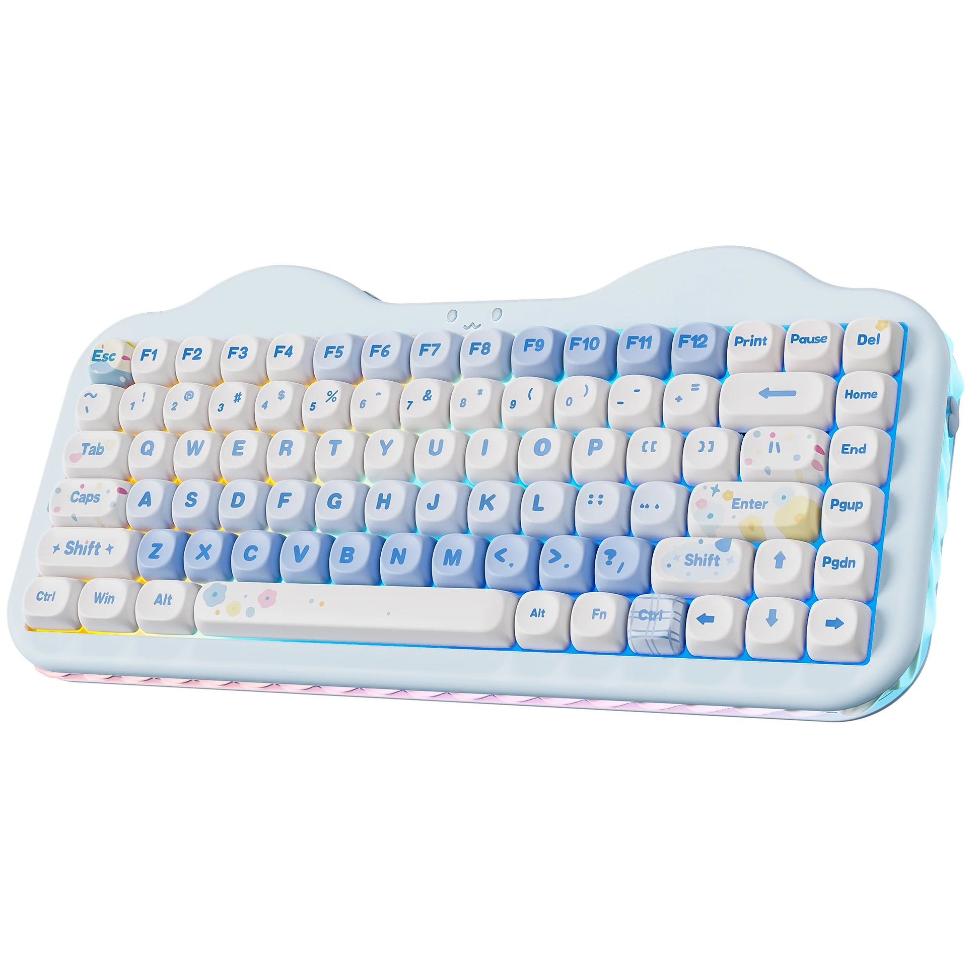 C75 Wireless Mechanical Keyboard, 75% Creamy Hot Swap Custom RGB Keyboard, Gasket Cute Cake Design, for Win/Mac/Gaming