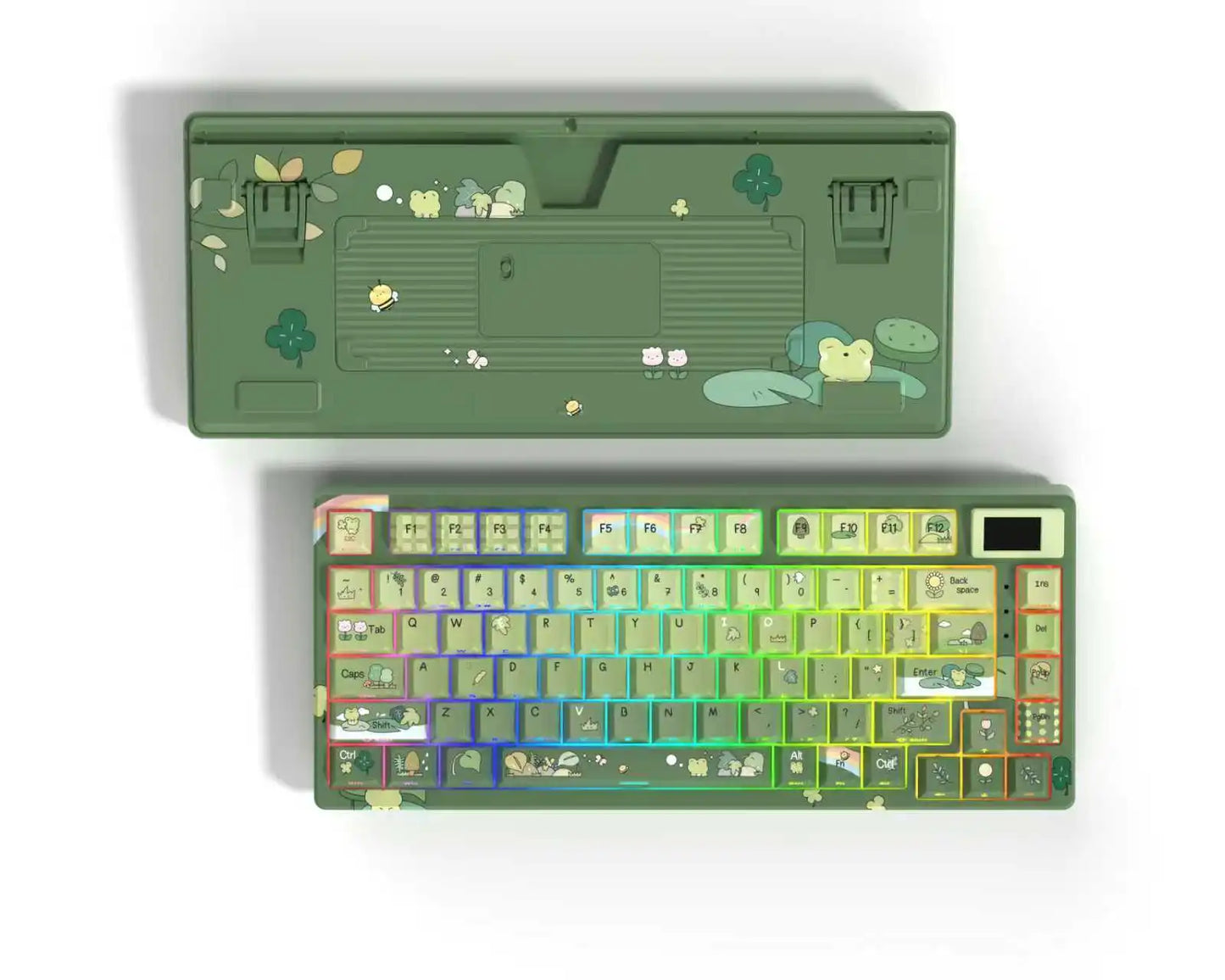 SK80 Gasket Mounted Mechanical Keyboard 81 Key Gamer Keyboard 75% Hot Swap RGB Gaming Keyboard with Smart Display for PC