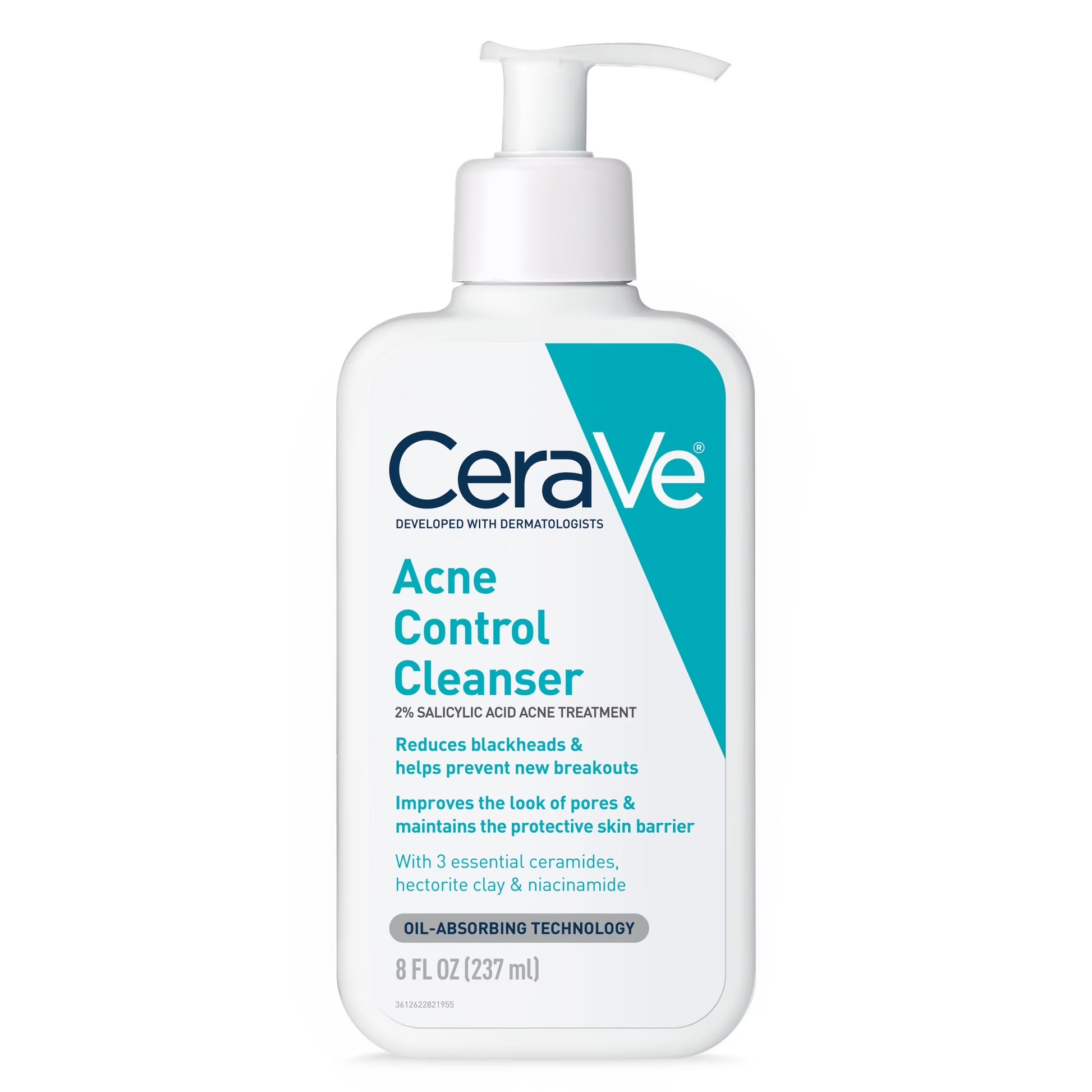Skin Care Acne Control Face Cleanser with 2% Salicylic Acid Clears Acne Blackheads Pores