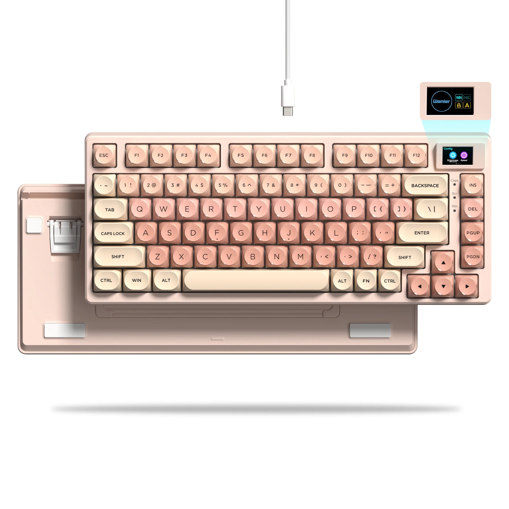 SK80 Gasket Mounted Mechanical Keyboard 81 Key Gamer Keyboard 75% Hot Swap RGB Gaming Keyboard with Smart Display for PC