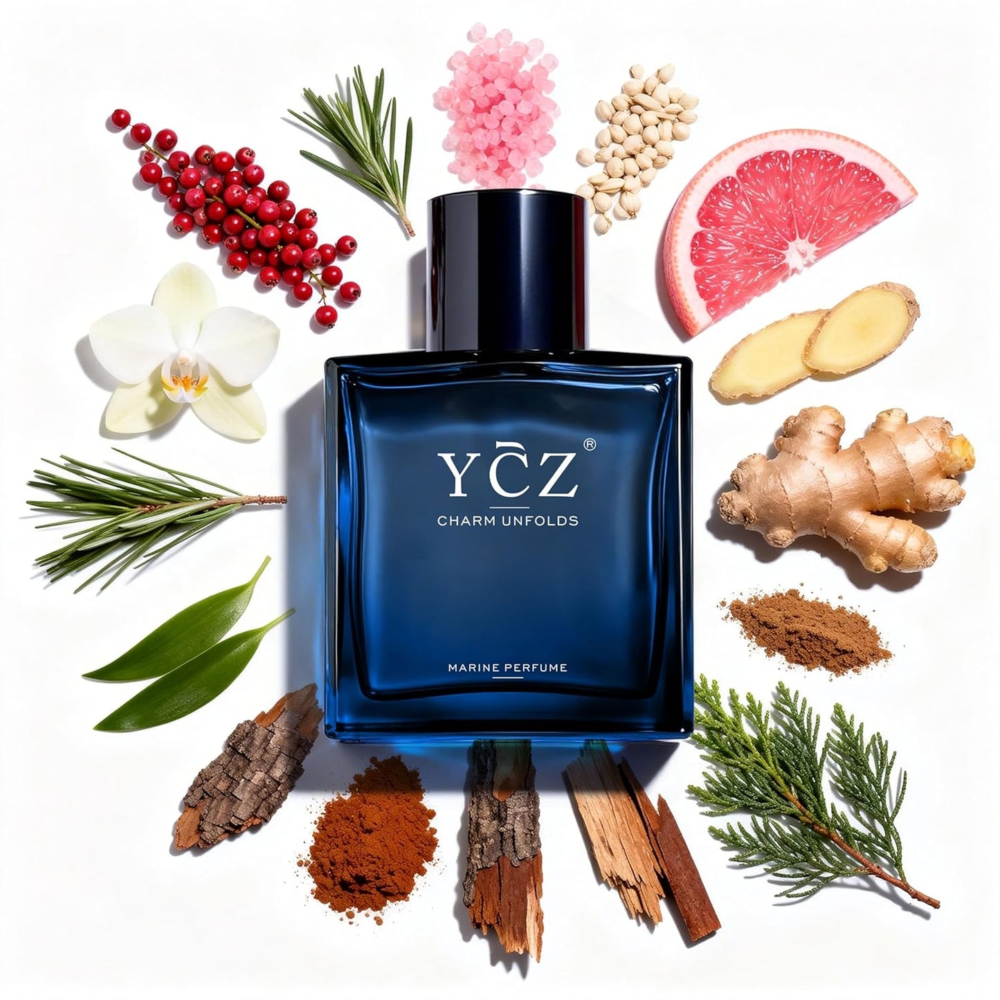 Charm Unfolds Marine Perfume for Men, Long Lasting Eau De Parfum Cologne, Fresh Marine & Oriental Woody Fragrance, 1.7 Fl Oz Men'S Cologne for Work, Dating, Evening Wear & Gift Giving