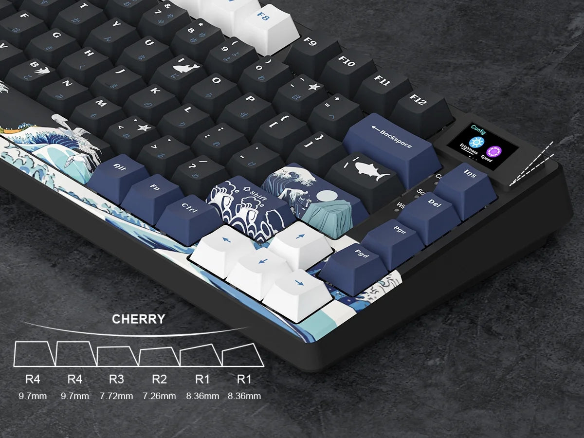 Mechanical Keyboard,75% Gaming Keyboards Rgb Custom Keyboard with Hot Swappable,Keyboard Driver and Multimedia Screen for Mac/Win, Black