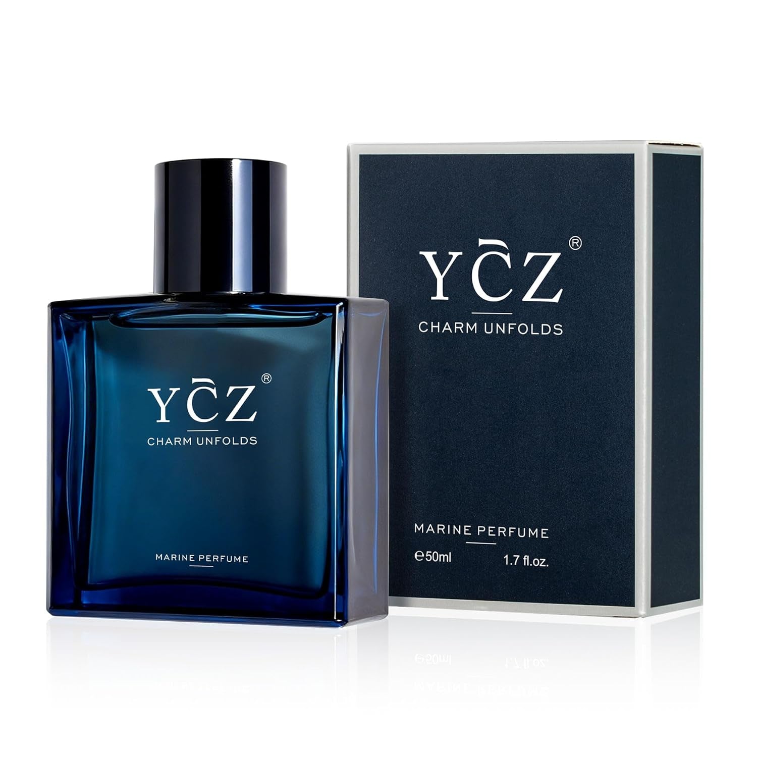 Charm Unfolds Marine Perfume for Men, Long Lasting Eau De Parfum Cologne, Fresh Marine & Oriental Woody Fragrance, 1.7 Fl Oz Men'S Cologne for Work, Dating, Evening Wear & Gift Giving