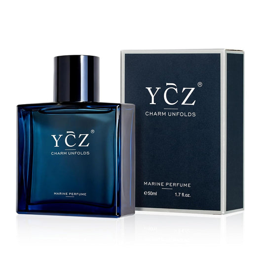 Charm Unfolds Marine Perfume for Men, Long Lasting Eau De Parfum Cologne, Fresh Marine & Oriental Woody Fragrance, 1.7 Fl Oz Men'S Cologne for Work, Dating, Evening Wear & Gift Giving